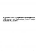 NURS 6635 Final Exam Questions With Answers and Explanations Latest Updated 2024 (100% Verified)
