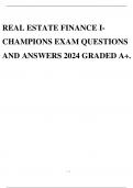 REAL ESTATE FINANCE ICHAMPIONS EXAM QUESTIONS AND ANSWERS 2024 GRADED A+.