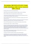 Psychology 200 NOVA EXAM 1 Study  Guide Questions with Correct Answers  100% Solved 