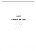 Test Bank for Criminal Law Today 7th Edition By Frank Schmalleger (All Chapters, 100% Original Verified, A+ Grade)