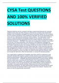 LATEST CYSA Test QUESTIONS AND 100% VERIFIED SOLUTIONS