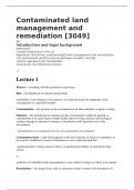 Lecture notes Contaminated Land Management and Remediation (CSM2049) 
