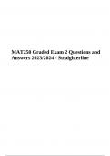 MAT250 Graded Exam 2 Questions and Answers Latest Updated 2024 - Straighterline