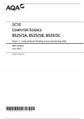 GCSE AQA MAY 2023 COMPUTER SCIENCE PAPER 1 - PYTHON INCLUDING MARK SCHEME