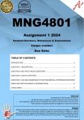 MNG4801 Assignment 1 (COMPLETE ANSWERS) 2024 - DUE April 2024