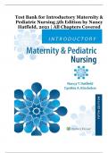 Complete Test Bank for Introductory Maternity & Pediatric Nursing 5th Edition by Nancy Hatfield, 2021 | All Chapters Covered