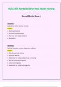 Exam 1: NUR2459 / NUR 2459 (Latest 2024 / 2025 UPDATES STUDY BUNDLE) Mental And Behavioral Health Nursing | Questions and Verified Answers | Graded A - Rasmussen