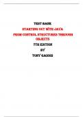 Test Bank For Starting Out with Java  From Control Structures through Objects 7th Edition By Tony Gaddis |All Chapters,  Year-2024|
