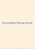 AQA A-level BIOLOGY 7402/2 Paper 2 June 2023 