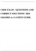 CHSE EXAM / QUESTIONS AND CORRECT SOLUTIONS 2024 GRADED A+/ LATEST GUIDE.