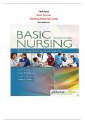 Basic Nursing  Thinking Doing and Caring  2nd Edition Test Bank By Leslie S. Treas, Judith M. Wilkinson, Karen L. Barnett, Mable H. Smith| Chapter 1 – 46, Latest - 2024|