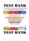 TEST BANK Davis Advantage for Fundamentals Of Nursing (2 Volume Set), 4th Edition, Judith M. Wilkinson, Leslie S. Treas, Karen L. Barnett Mable H. Smith