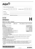 GCSE AQA June 2023 Higher Spanish Paper 4 Writing