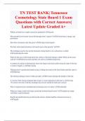 TN TEST BANK| Tennessee  Cosmetology State Board 1 Exam  Questions with Correct Answers|  Latest Update Graded A+ 