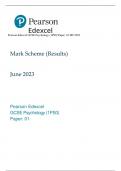 Pearson Edexcel GCSE Psychology (1PS0) Paper: 01 MS 2023