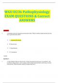 WGU D236 Pathophysiology  EXAM QUESTIONS & Correct ANSWERS