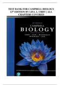 TEST BANK FOR CAMPBELL BIOLOGY 12th EDITION BY LISA A. URRY | ALL CHAPTERS COVERED