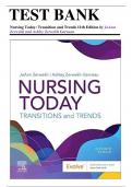 Test Bank for Nursing Today: Transition and Trends, 11th Edition (Zerwekh, 2023), Chapter 1-26 | All Chapters