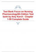 Test Bank for Focus on Nursing Pharmacology 8th Edition  by Amy Karch - Chapter 1-59 Complete Guide.