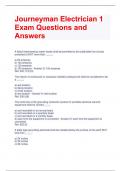 Journeyman Electrician 1 Exam Questions and Answers