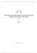MUS 100 Fundamentals of Music Final Exam 2024 Actual Questions and Answers 100% Passed