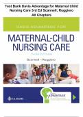 TEST BANK Davis Advantage for Maternal Child Nursing Care 3rd Ed by Scannell; Ruggiero 