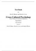 Test Bank For Cross-Cultural Psychology Critical Thinking and Contemporary Applications 8th Edition By Eric Shiraev, David Levy (All Chapters, 100% Original Verified, A+ Grade)