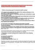 Community Health Nursing NCLEX Exam(Primary, Secondary, Tertiary Prevention.