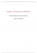 Summary - international cases and treaties   Public International Law (University of Sydney)   LATEST   2024 UPDATE  