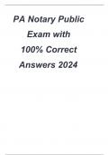PA Notary Public Exam with  100% Correct Answers 2024