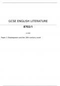 AQA    GCSE ENGLISH LITERATURE 8702/1 Paper 1 Shakespeare and the 19th-century novel Mark scheme June 2023