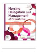 TEST BANK FOR NURSING DELEGATION AND MANAGEMENT OF PATIENT CARE 3RD EDITION BY MOTACKI