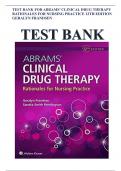 TEST BANK FOR ABRAMS’ CLINICAL DRUG THERAPY RATIONALES FOR NURSING PRACTICE 12TH EDITION GERALYN FRANDSEN
