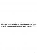 MUS 100 Fundamentals of Music Final Exam 2024 Actual Questions and Answers 100%Verified.