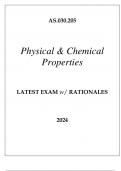 AS.030.205 PHYSICAL & CHEMICAL PROPERTIES LATEST EXAM WITH RATIONALES 2024.