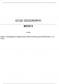 AQA     GCSE GEOGRAPHY 8035/3 Paper 3 Geographical Applications Mark scheme June 2023