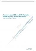 Pearson Edexcel AS Level Mathematics Paper 1 June 2023 QUESTION PAPER