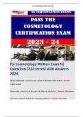 Psi Cosmetology Written Exam Nj Questions (323 terms) with Answers 2024. 