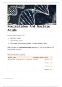 A* Summary notes with diagrams  for 2.1.3 Nucleotides And Nucleic Acids, A level Biology 