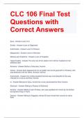 CLC 106 Final Test Questions with Correct Answers