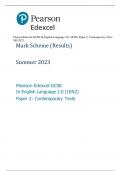 Pearson Edexcel GCSE In English Language 2.0 (1EN2) Paper 2: Contemporary Texts MS 2023