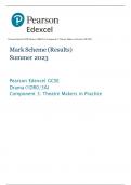 Pearson Edexcel GCSE Drama (1DR0/3A) Component 3: Theatre Makers in Practice MS 2023