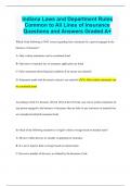 Indiana Laws and Department Rules Common to All Lines of Insurance Questions and Answers Graded A+