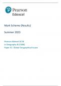 GCSE EDEXCEL May 2023 Geography B Paper 1 Mark Scheme 
