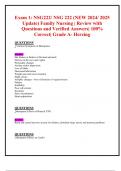 Exam 1: NSG222/ NSG 222 (NEW 2024/ 2025 Update) Family Nursing | Review with  Questions and Verified Answers| 100% Correct| Grade A- Herzing 