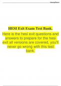 HESI Exit Exam Test Bank