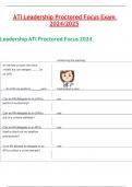 ATI Leadership Proctored Focus Exam 2024/2025 