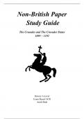 OCR A-Level History, Non-British Study - The Crusades and the Crusader States summary notes