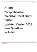 ATI RN Comprehensive Predictor Latest Study Guide Updated Version 2024 New Questions Included.