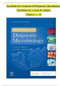 TEST BANK For Textbook Of Diagnostic Microbiology, 7th Edition By Connie R. Mahon, Verified Chapters 1 - 41, Complete Newest Version